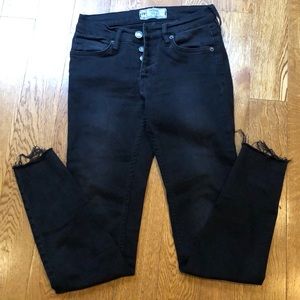 Free People black, low rise jeans.